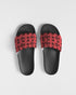 HEED NYC Monogram Coral & Black Women's Slide Sandal